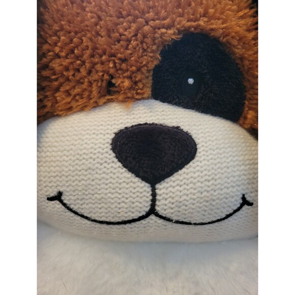 Pier 1 Imports Plush Dog Stuffed Animal Brown Black Soft 17" Embroidered Eyes - Picture 6 of 6